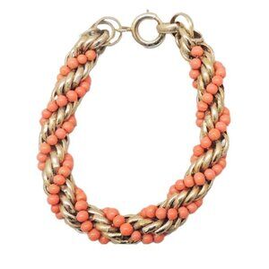 Vintage 1950s Signed Napier Faux-Coral Twisted Bracelet